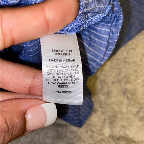 Express blue striped off the shoulder summer top - Picture 4 of 4